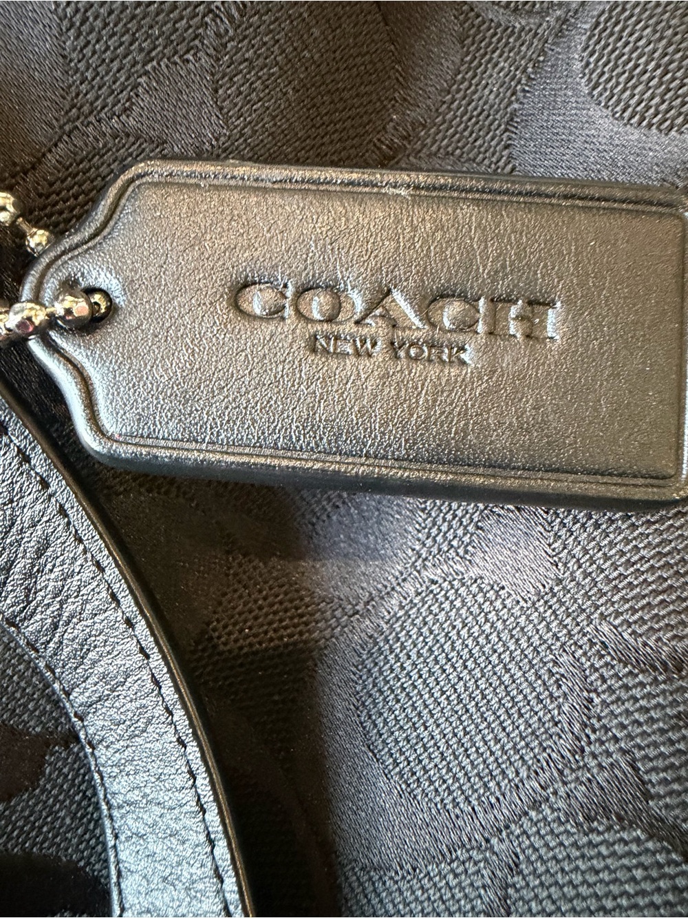 Coach- Y2K Black Signature ZipTote with Leather Trim - Picture 11 of 12